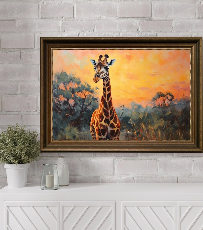 Safari Nursery Giraffe Wall Art Print, Safari Animal Wall Art, Giraffe