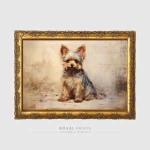 Yorkshire Terrier Dog Printable Digital Art, Yorkie Wall Art, Dog Home Wall Decor, Animal Oil Painting Art, Vintage Dog Memorial Lover Gift