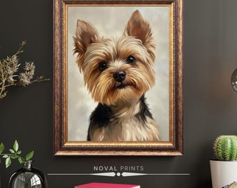 Yorkshire Terrier, Yorkie Portrait, Yorkie Painting, Pet Portrait, Hand-illustrated Portrait, Dog Wall Art, Pet Memorial