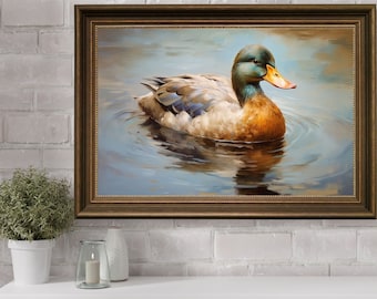 エリック・スウィートによる水彩画のマガモの鳥の絵画アートプリント