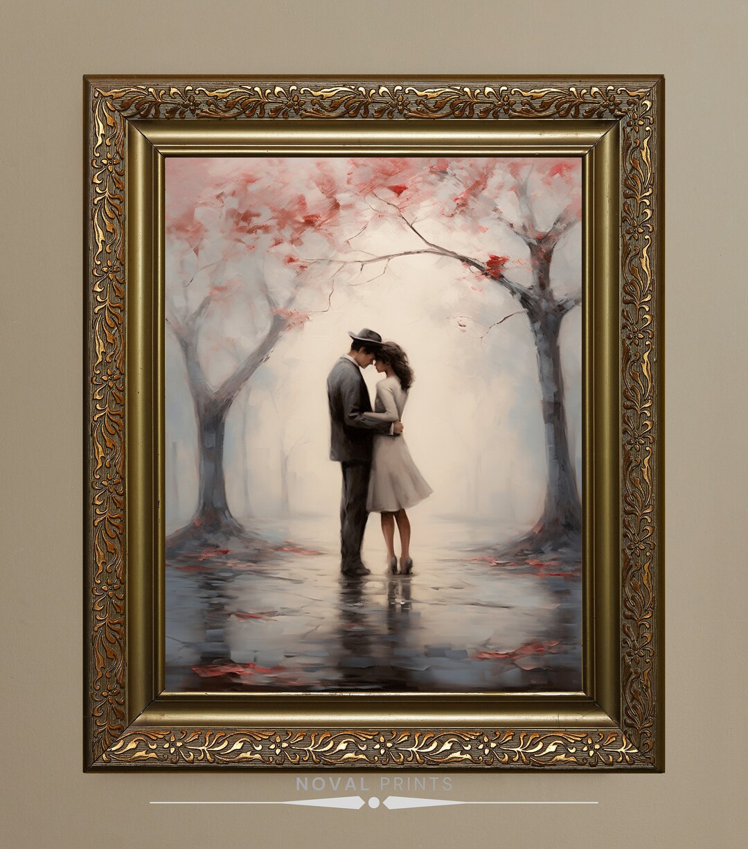 Vintage Romantic Couple Art Print, Valentine Printable Wall Art ...