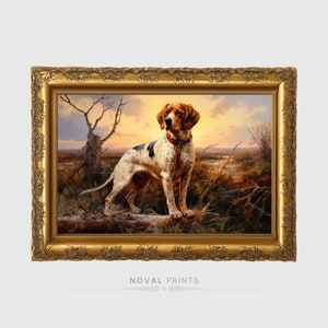 Rustic Dog Painting Vintage Country Painting, Vintage Farmhouse Art, Dog Wall Art, Digital Wall Art, Rustic Art, Hunting Dog Wall Art, Dog