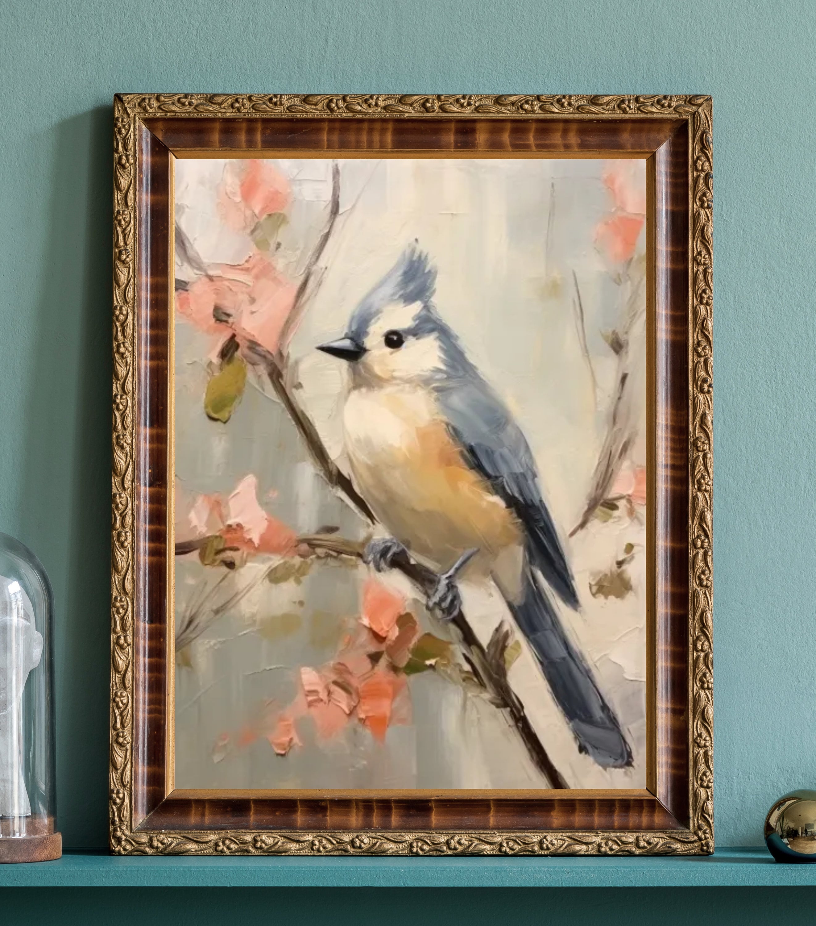 Tufted Titmouse Bird Watercolor Painting Wall Art, Tufted Titmouse, Illustration Bird, Bird Lover Gift, Nature Gift, Titmouse, Bird Art