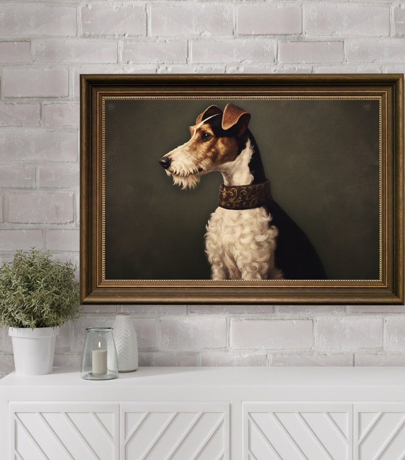 Vintage Dog Wall Art Painting Printable Dog Portrait Downloadeble Book ...