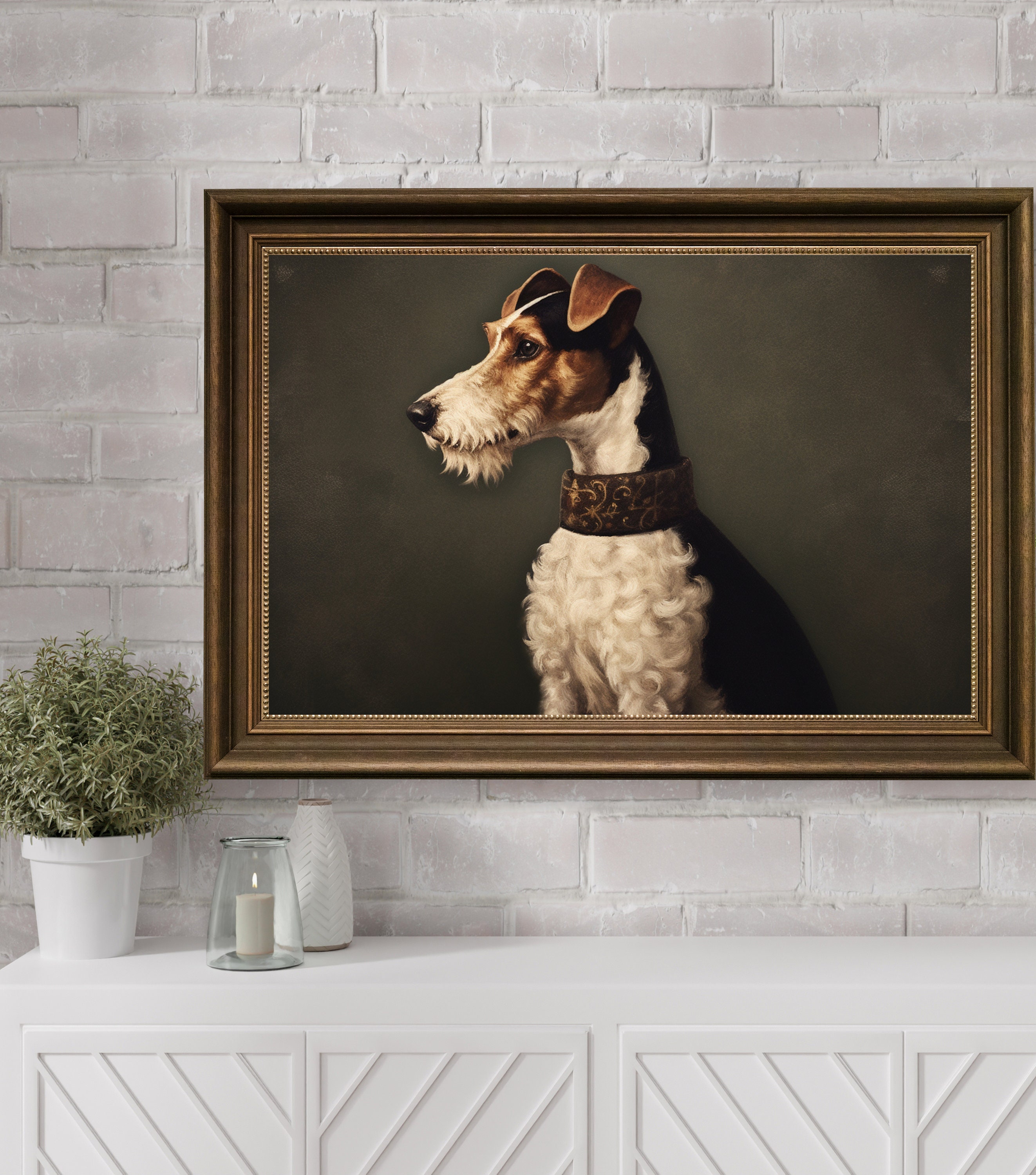 Vintage Dog Wall Art Painting Printable Dog Portrait Downloadeble Book ...