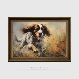Vintage The Hunting Dog Landscape Painting Digital Download Watercolor Printable Dog Wall Art, Vintage Rustic Art, Print at Home Dog Poster