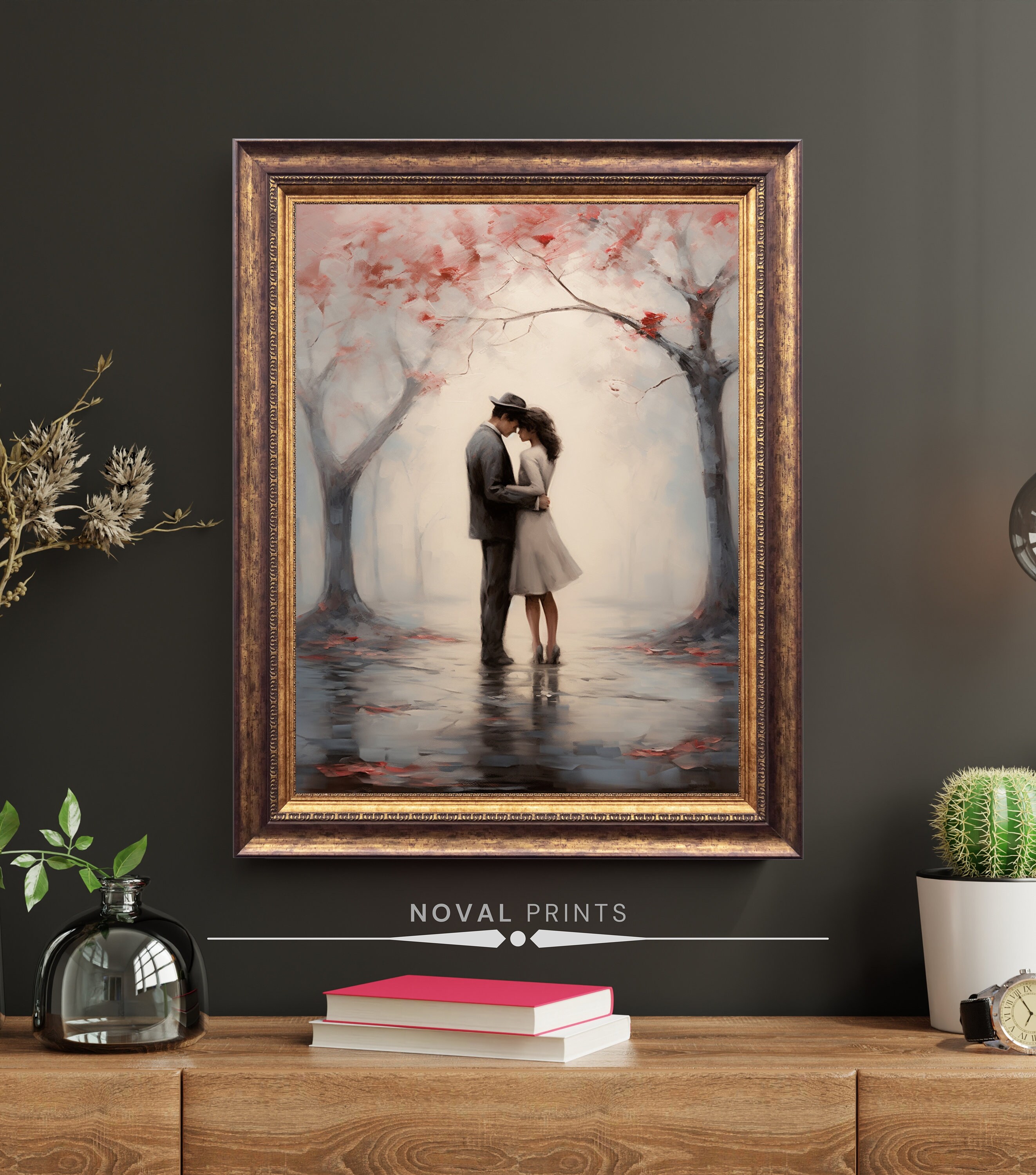 Vintage Romantic Couple Art Print, Valentine Printable Wall Art ...