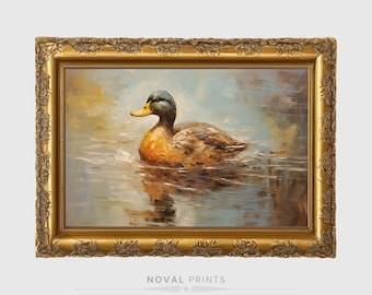 Watercolor Mallard Duck Painting Wall Art, Printable Mallard Duck, Hunting Duck Prints, Farmhouse Decor, Woodland Decor, Woodland Nursery