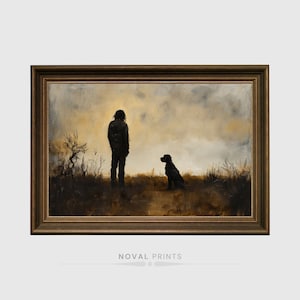 Vintage Boykin Spaniel And Father, Old Dog Print, Farmhouse Decor, Rustic Fine Art, Spaniel Puppy Lover, Instant Download, Printable Art