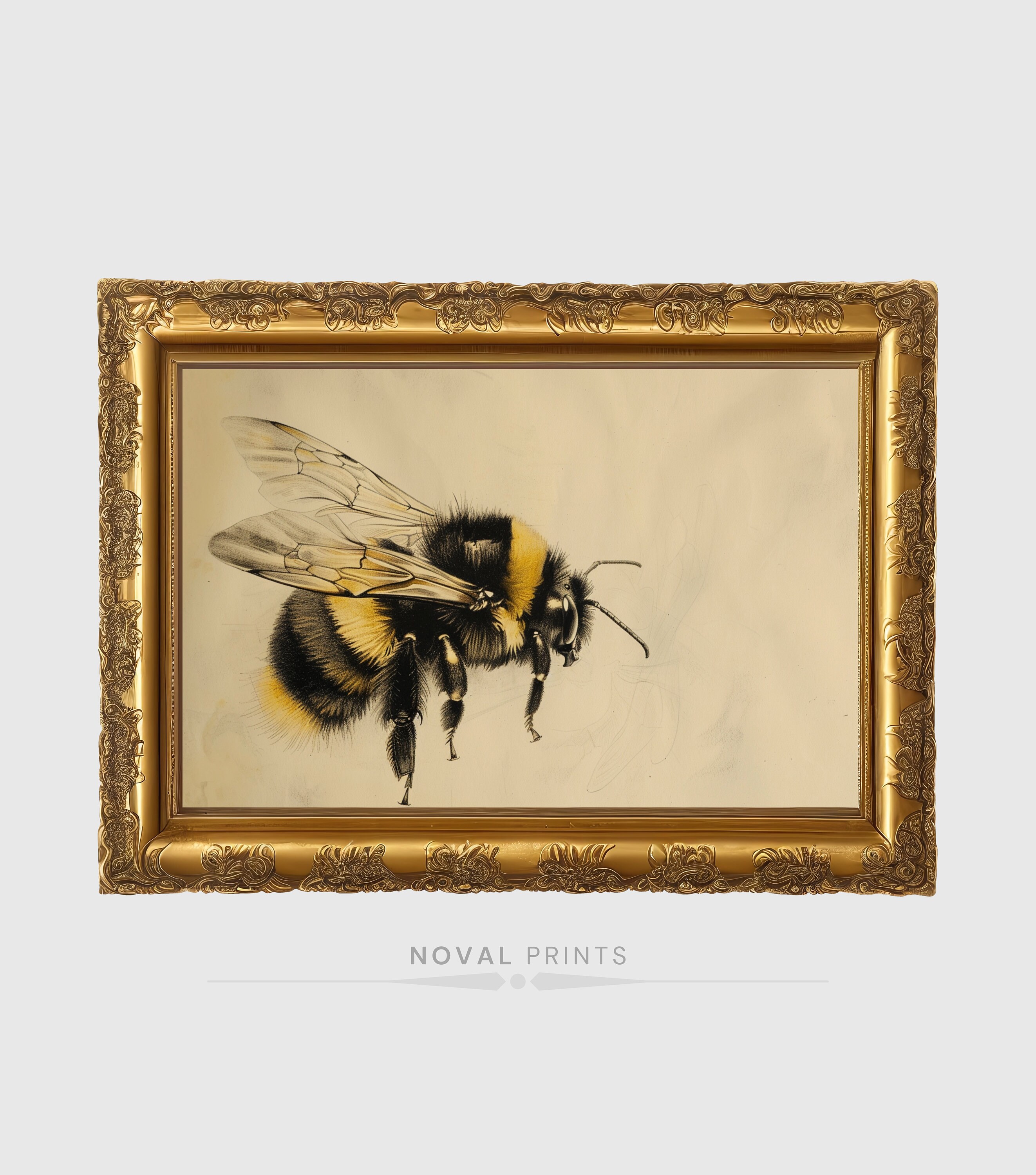 Bumble Bee Honey Bee Painting Canvas Vintage Still Life Oil Painting ...