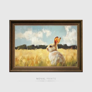 White Bunny Printable Digital Print, Woodland Rabbit Print Nursery Decor, Easter Bunny Wall Art