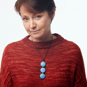 Adjustable Reversible Necklace Handmade Jewelry Blue Reversible Necklace Ethnic Jewelry Necklace Sustainable Jewelry Blue Rustic Necklace