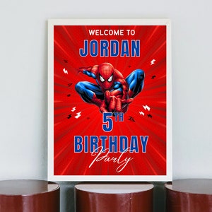 Spiderman Birthday Welcome Sign Template, Printable Spiderman Birthday ...