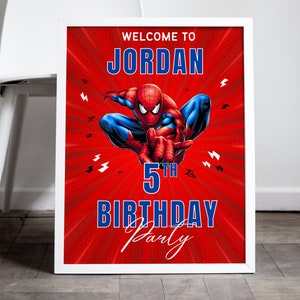 Free Printable Spider Man Birthday Sign
