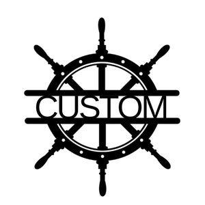 Metal Ships Wheel with Last Name (CUSTOM)