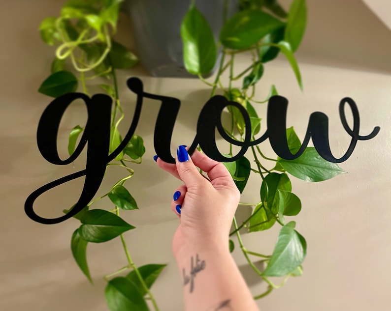 Grow. Sign Color Metal 'grow' Sign - Etsy