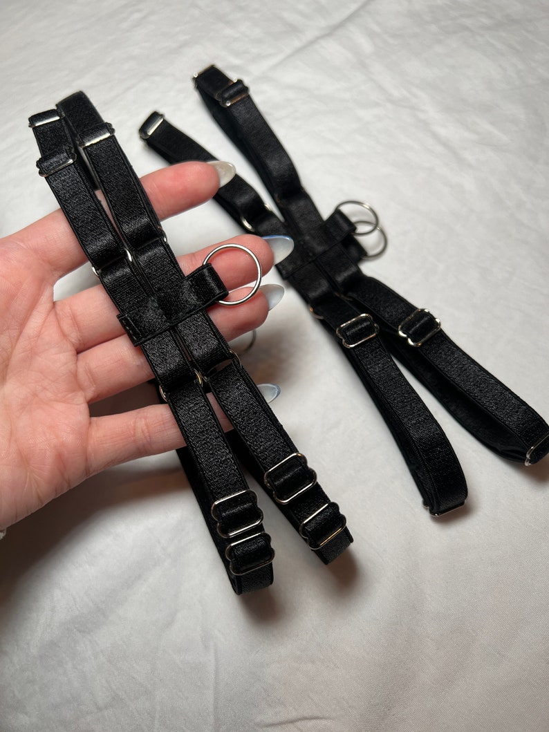 Thigh Garters Double Straps With Rings Leg Garter Harness Etsy