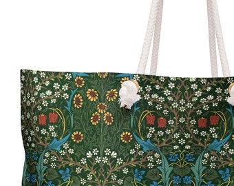 William Morris Beach Bag - large carryall, tote, shopping bag, gym, floral, flower, Blackthorne, beautiful tote, great gift