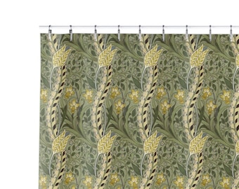 William Morris floral shower curtain - Daffodil, flowers, retro, craftsman, arts and crafts, boho, mcm, mid-century, art nouveau