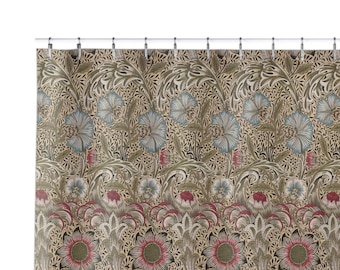 William Morris shower curtain - floral, flowers, arts and crafts, mcm, mid century, craftsman, corncockle, mission, boho, cottage core