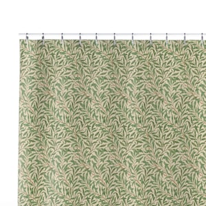 William Morris Willow shower curtain, green Willow Bough, vines, retro, craftsman, arts and crafts, boho, mcm, mid-century, floral, classic