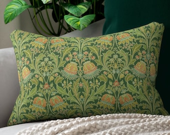 William Morris lumbar pillow - floral, couch, sofa, mcm, colonial, arts and crafts, Craftsman, Deerfield, mid-century modern, cottage core