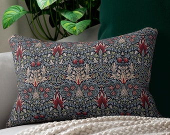 Poduszka lędźwiowa William Morris - wyciszony kwiat polny Snakeshead, kanapa, sofa, mcm, kolonialny, sztuka i rzemiosło, rzemieślniczy, nowoczesny z połowy wieku