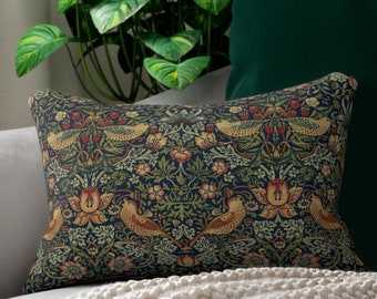 William Morris lumbar pillow - Strawberry Thief, couch, sofa, mcm, colonial, mid-century modern, arts and crafts, Craftsman, boho