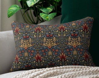 William Morris lumbar pillow - Snakeshead wildflower, couch, sofa, mcm, colonial, mid-century modern, arts and crafts, Craftsman