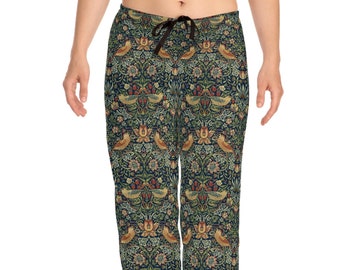 William Morris strawberry pajama pants - Strawberry Thief, floral, lounge pants, comfortable sleepwear, great gift for Mom, girlfriend