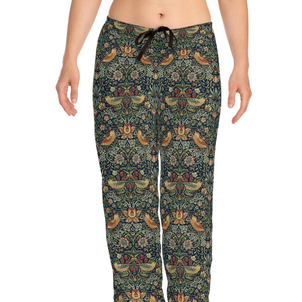 William Morris strawberry pajama pants - Strawberry Thief, floral, lounge pants, comfortable sleepwear, great gift for Mom, girlfriend