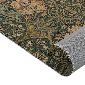 Williamliam Morris matta - Kaprifol, blommig, blommor, MCM, Arts and Crafts, Craftsman, elegant, art nouveau, mitten av århundradet, entrématta