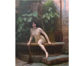 Poster &#39;Truth coming out of her well&#39; - Jean-Leon Gerome, satin museum paper, witch, witches, feminism, righteousness