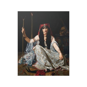 El cartel de la Hechicera - Georges Merle, muñeco vudú, gitano, bruja, magia, ocultismo, vampiro, papel satinado de 210gsm