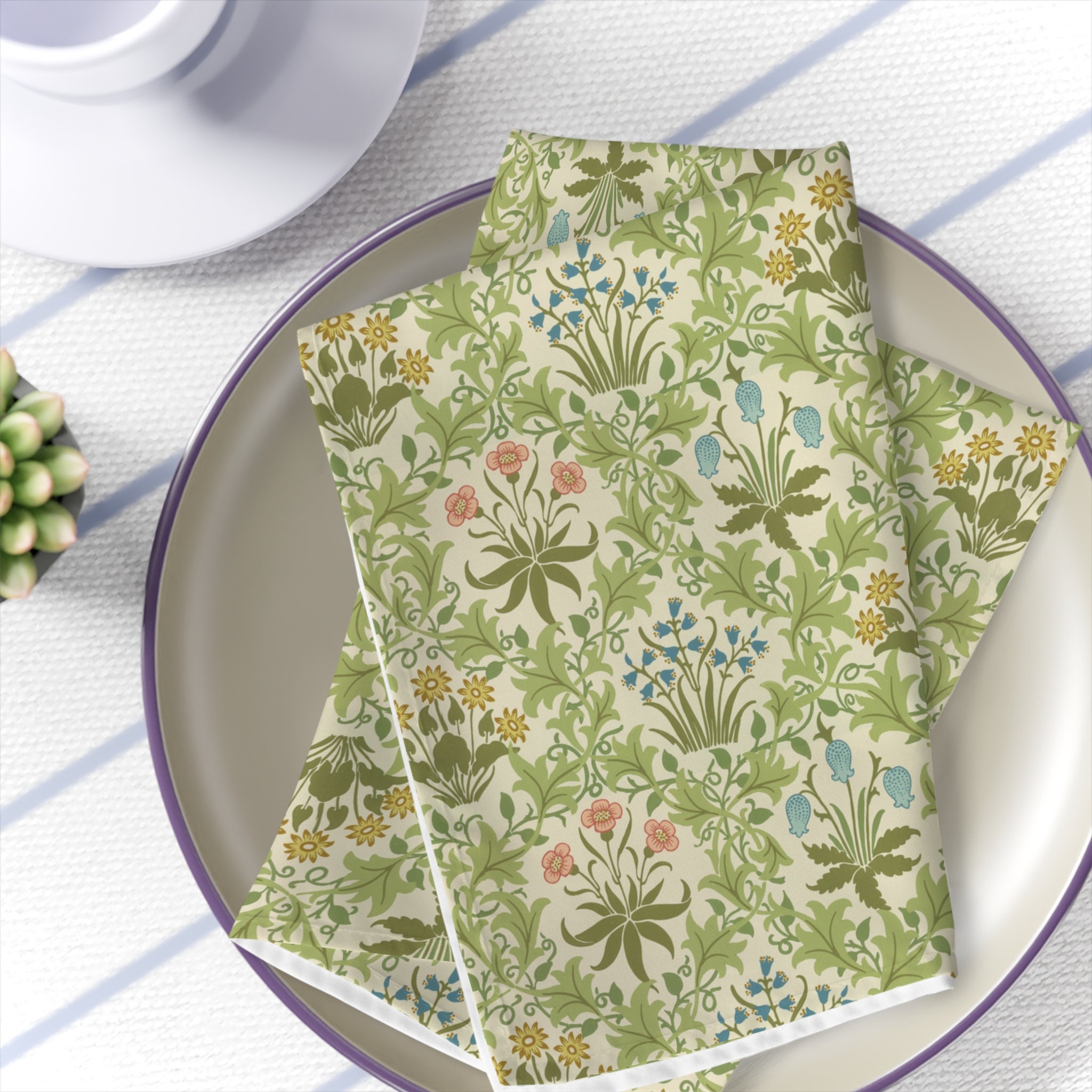William Morris Sidewall Celandine Napkins Set of 4 MCM Etsy