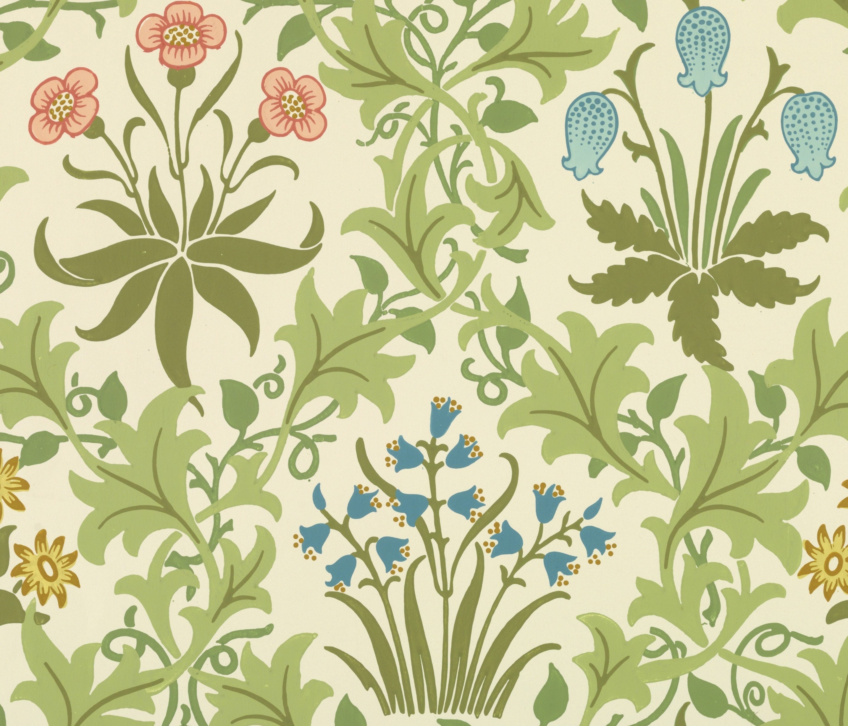 William Morris Sidewall Celandine Napkins Set of 4 MCM Etsy