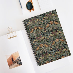 William Morris liniertes Notizbuch mit Spiralbindung - 4 Designs - Journal, Geschenk für Mama, Arts and Crafts, matt, Tagebuch, liniert, Gästebuch, Gästebuch