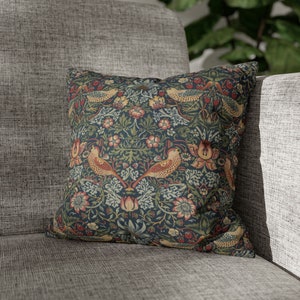 Strawberry Thief pillow or case - William Morris, square, Arts and Crafts, Craftsman, colonial, birds, floral, faux suede option, classic