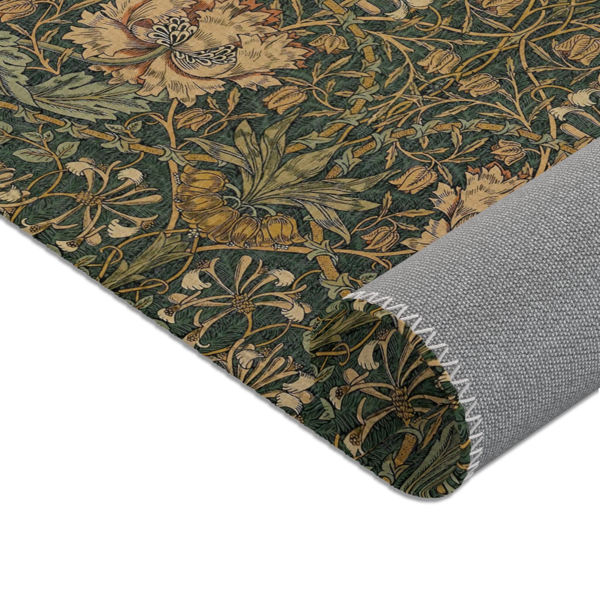Willliam Morris area rug - Honeysuckle, floral, flowers, MCM, Arts and Crafts, Craftsman, elegant, art nouveau, mid-century, entry rug