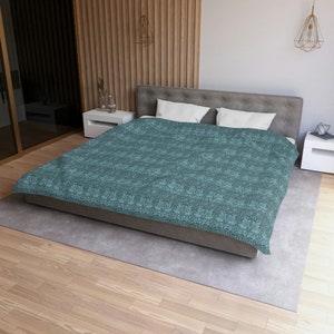 William Morris Brer Rabbit Bettbezug - arktische blaue Kaninchen, mcm, Mitte des Jahrhunderts modern, traditionell, klassisch, elegant, neutral, Dearle
