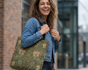 William Morris Honeysuckle tote - bag, shopping, gym, carryall, mcm, arts and crafts, boho, cottage core, great gift
