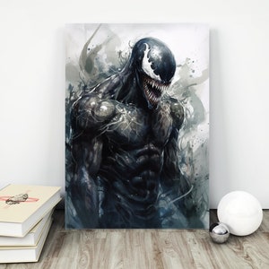 Venom, Venom Print, Marvel Poster, Carnage Poster, Arte de acuarela, Fan Art, Arte de pared, Arte imprimible, Arte de pared de Venom, Venom Png, Arte de Venom