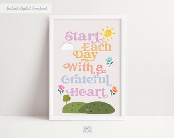 Growth Mindset Classroom Poster for Kids, Printable Motivational Wall Art, Positive Affirmation of Kids