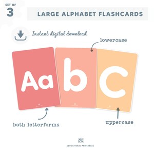 Educational Cards | Number Flashcards | 26 Abc Flash Cards | Alphabet Flashcards | Abc Game | Learn Abcs | Printable Flashcards