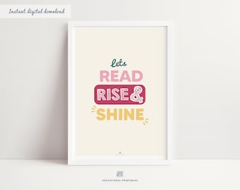 Decoración de aulas, láminas para guarderías, decoración de salas de juegos, arte mural imprimible, letrero para sala de juegos, póster con frase motivacional, descarga digital