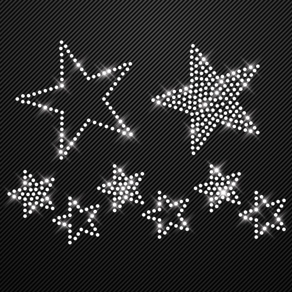 Image thermocollante strass 8 étoiles motif strass à repasser sur étoiles thermocollantes hotfix transfert thermocollant motif thermocollant étoile cristal paillettes