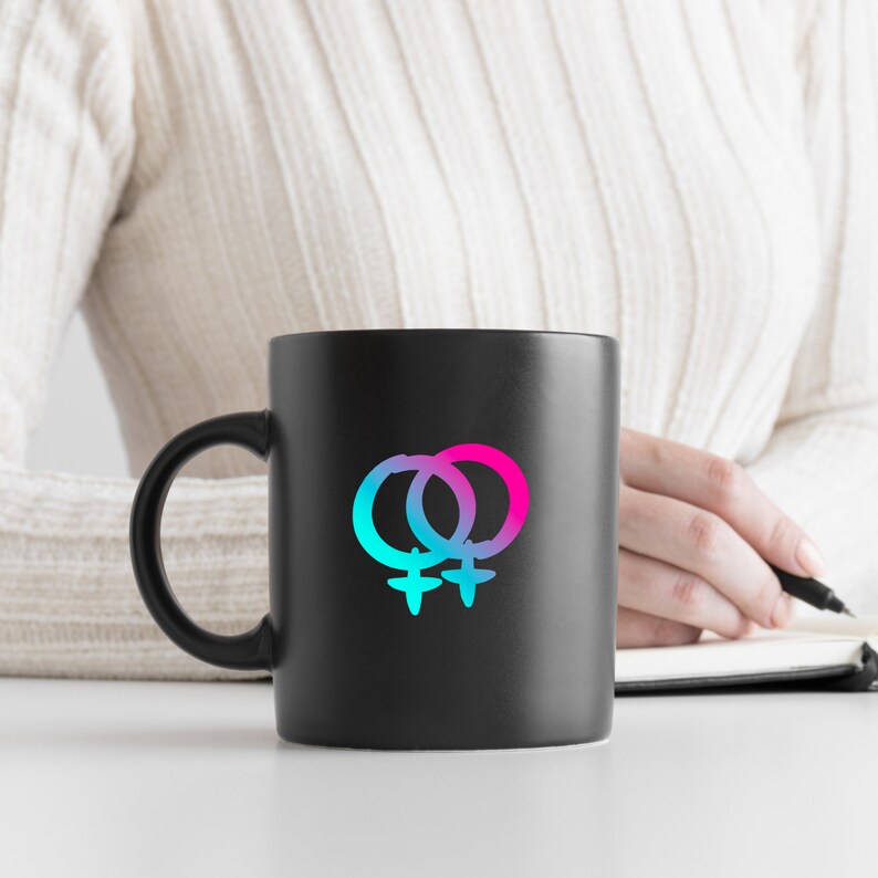 Lesbian Symbol Black Coffee Mug Proud to Be Lesbian Gag Gift - Etsy