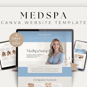 Medspa ウェブサイト テンプレート、Medspa 用 Canva テンプレート、IV 療法ソーシャル メディア、エステティシャン ランディング ページ、スキンケア ポートフォリオ、ビューティー サロン