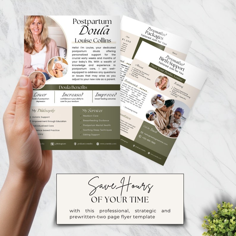 Postpartum Doula, Doula Brochure, Postpartum Nurse Flyer, Childbirth ...