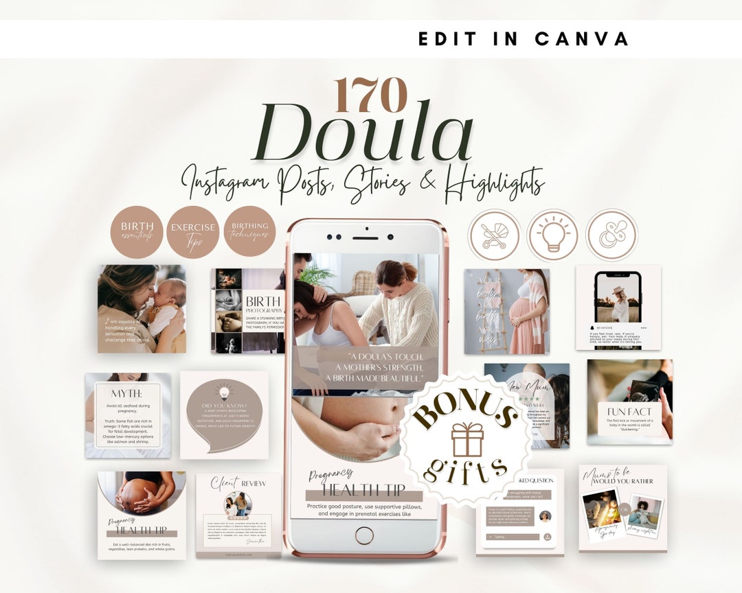 Doula Social Media Templates, Birth Worker Content, Postpartum Doula ...